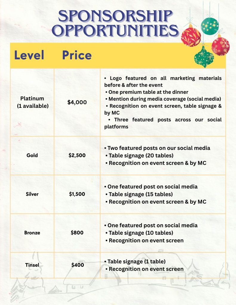 2025 Christmas Sponsorship Package