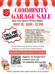 Community Garage Sale Vendor Wanted Poster
